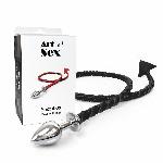 Металева анальна пробка M з диявольським хвостом Art of Sex - Succubus, екошкіра, чорний - мініатюра 3