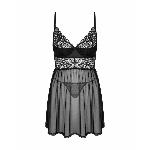 Еротичний комплект Obsessive Chemeris babydoll & thong M/L, пеньюар та стрінги - мініатюра 2