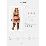Комплект Obsessive Chemeris 3-pcs set XL/2XL, стрінги, пояс для панчіх, бюстгальтер - мініатюра 4