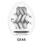 Мастурбатор-яйце Tenga Egg Gear, щільний TPE, пробник лубриканту 5 мл - мініатюра 2