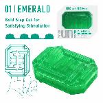 Унісекс-стимулятор Tenga UNI Emerald, зелений, з геометричним рельєфом, лубрикант у комплекті - мініатюра 5