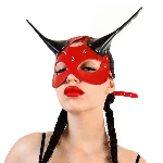 Шкіряна маска Art of Sex - Lucifer Red&Black - мініатюра 1