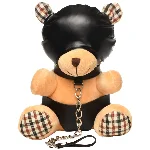 Плюшевий ведмедик HOODED Teddy Bear БДСМ у шкіряному капюшоні з повідцем, 23x16x12 см - мініатюра 1