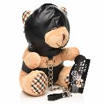 Плюшевий ведмедик HOODED Teddy Bear БДСМ у шкіряному капюшоні з повідцем, 23x16x12 см - мініатюра 8