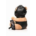 Плюшевий ведмедик HOODED Teddy Bear БДСМ у шкіряному капюшоні з повідцем, 23x16x12 см - мініатюра 6