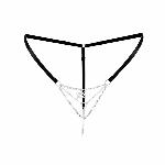 Сексуальні трусики з ланцюжком та підвіскою Art of Sex - KISS panties XS-M, колір чорний - мініатюра 3