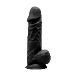 Фалоімітатор SilexD Norman Black (MODEL 4 size 8.5in), двошаровий, силікон + Silexpan, діаметр 5 см - мініатюра 1