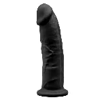 Фалоімітатор SilexD Oscar Black (MODEL 2 size 9in), двошаровий, силікон + Silexpan, діаметр 5,4см - мініатюра 1