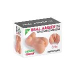 Мастурбатор-мініторс з вібрацією Real Body Real Amber, вагіна та анус, 25х18 см - мініатюра 4