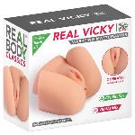 Мастурбатор-півторс з вібрацією Real Body Real Vicky вагіна та анус, 22х19 см - мініатюра 3
