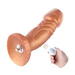 Фалоімітатор з вібрацією Hismith Slightly Curved Vibrating Silicone Dildo Monster Series, KlicLok - мініатюра 1