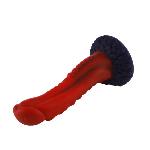 Фалоімітатор для секс-машин Hismith 8.35″ Curved Silicone Dildo Red Monster Series, система KlicLok - мініатюра 3