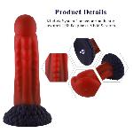 Фалоімітатор для секс-машин Hismith 8.35″ Curved Silicone Dildo Red Monster Series, система KlicLok - мініатюра 5
