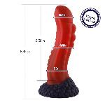 Фалоімітатор для секс-машин Hismith 8.35″ Curved Silicone Dildo Red Monster Series, система KlicLok - мініатюра 2