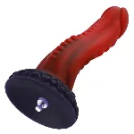 Фалоімітатор для секс-машин Hismith 8.35″ Curved Silicone Dildo Red Monster Series, система KlicLok - мініатюра 1