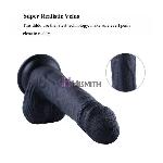 Фалоімітатор для секс-машин Hismith 8.3″ Silicone Dildo Black, система KlicLok, гнучкий стрижень - мініатюра 3