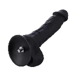 Фалоімітатор для секс-машин Hismith 8.3″ Silicone Dildo Black, система KlicLok, гнучкий стрижень - мініатюра 1