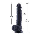 Фалоімітатор для секс-машин Hismith 8.3″ Silicone Dildo Black, система KlicLok, гнучкий стрижень - мініатюра 2