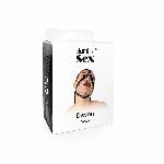 Маска з ланцюгами Art of Sex - Devon, натуральна шкіра, колір чорний - мініатюра 4
