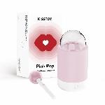 Вібратор-цукерка на паличці KISSTOY Pink Pop, зарядний кейс-нічник, 10 режимів вібрації - мініатюра 4