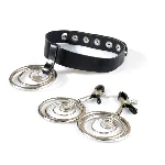 Набір чокер + затискачі Art of Sex - Choker and Nipple clamps Triada, колір чорний - мініатюра 1
