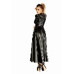 Сукня-плащ з мокрим ефектом Noir Handmade F128C Powerwetlook gown coat, L - мініатюра 3