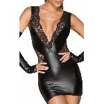 Сукня з мокрим ефектом Noir Handmade F212 Powerwetlook and lace minidress, L - мініатюра 3