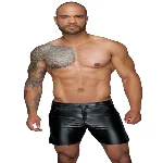 Чоловічі шорти з мокрим ефектом Noir Handmade H061 Powerwetlook shorts, M - мініатюра 1