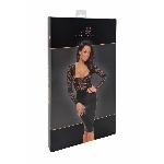 Сукня Noir Handmade F295 Euphoria, XL, black, мереживо, глибоке декольте, спідниця міді під латекс - мініатюра 6