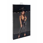 Комбінезон Noir Handmade F298 Libido, L, під латекс, мереживний верх, чокер, знімне намисто, доступ - мініатюра 7