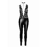 Комбінезон Noir Handmade F298 Libido, XL, під латекс, мереживний верх, чокер, знімне намисто, доступ - мініатюра 4