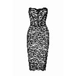 Сукня Noir Handmade F301 Catalyst, S, black, міді, мереживо, відкриті плечі, шнурівка на спині - мініатюра 5