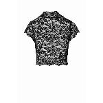Топ Noir Handmade F303 Essence, XL, black, мереживний, короткий рукав, комір-стійка - мініатюра 4