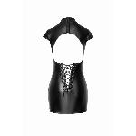 Сукня Noir Handmade F309 Fantasy, XXL, black, міні, під латекс, короткий рукав, шнурівка ззаду - мініатюра 5