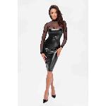 Сукня Noir Handmade F310 Sublime, XL, black, міді, мокрий ефект, верх — сітка, довгий рукав - мініатюра 3