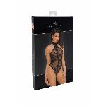 Боді Noir Handmade F314 Ego, XXL, black, сітка, халтер, високі вирізи, блискавка по всій довжині - мініатюра 6