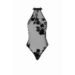 Боді Noir Handmade F314 Ego, 3XL, black, сітка, халтер, високі вирізи, блискавка по всій довжині - мініатюра 5