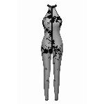 Бодістокінг Noir Handmade F315 Ego, XL, black, прозорий, верх халтер, блискавка на все тіло - мініатюра 5