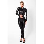 Комбінезон Noir Handmade F319 Caged, L, під латекс, довгий рукав, з доступом, кільце на поясі - мініатюра 2