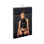Топ Noir Handmade F324 Glam, S, black, халтер, на блискавці, вінілові вставки, комір-стійка - мініатюра 7