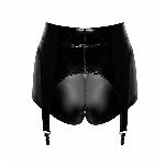 Шортики Noir Handmade F325 Glam, M, black, вініл, висока талія, кріплення для панчіх, з доступом - мініатюра 7
