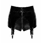 Шортики Noir Handmade F325 Glam, XL, black, вініл, висока талія, кріплення для панчіх, з доступом - мініатюра 6
