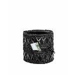 Жіночий гаманець-браслет Noir Handmade F326, black, під шкіру, рельєфний візерунок, кишеня на блискавці - мініатюра 2