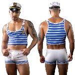 Еротичний костюм моряка JSY «Милашка Нік» One Size, топ, шорти, кепка - мініатюра 1