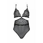 Боді Passion AMBERLY BODY black, L/XL, відкрита спина, низ стрінги - мініатюра 3