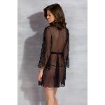 Пеньюар Passion AMBERLY PEIGNOIR black, L/XL, пояс у комплекті - мініатюра 6