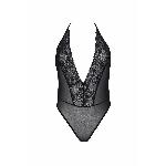 Боді Passion DROSERA BODY black, S/M, високі вирізи, верх на зав’язках - мініатюра 3