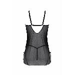 Пеньюар Passion DROSERA CHEMISE black, S/M, мереживний ліф зі стрепами, трусики в комплекті - мініатюра 4