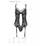 Корсет Passion DROSERA CORSET black, XXL/XXXL, з кріпленнями для панчіх, трусики в комплекті - мініатюра 5