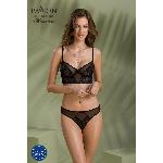 Комплект Passion DROSERA SET black S/M, сітка+мереживо, бюстьє та трусики танга - мініатюра 6